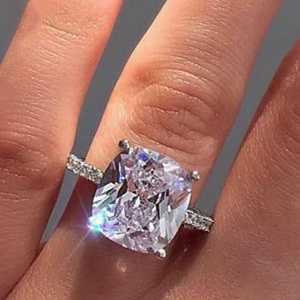Silver Diamond Wedding Ring